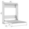White and Walnut Grey-06 Bestar Orion Queen Murphy Bed, Sleeping Arrangement for Multipurpose Room