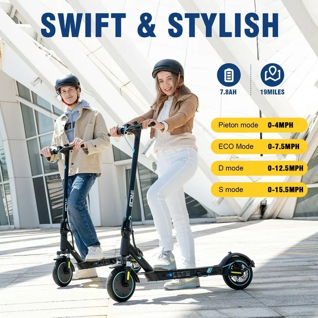 RCB Electric Scooter for Adults, E-Scooter with APP control, 350W Motor, Max Speed 19 mph, electric scooters for adults foldable