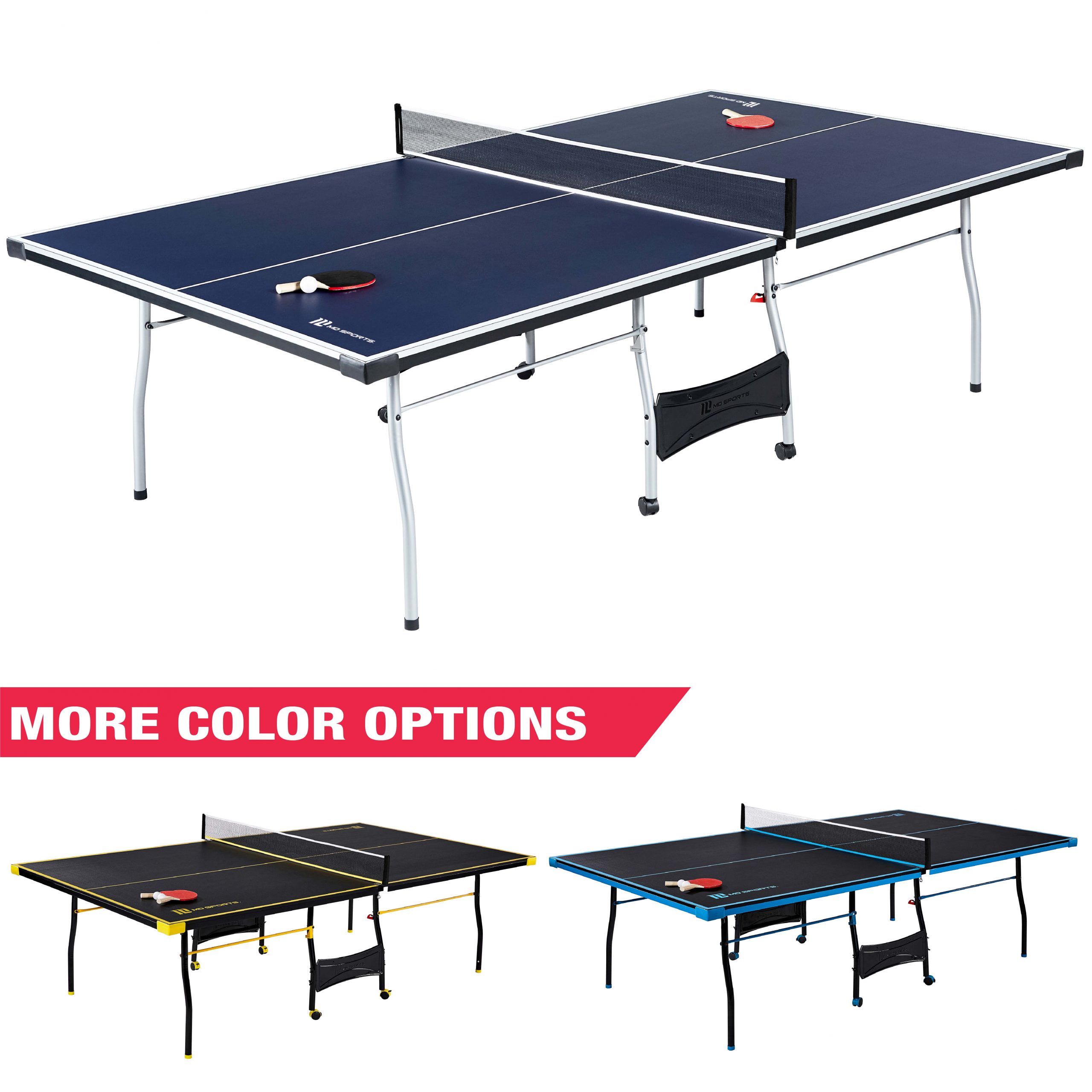 MD Sports Official Size 15 mm 4 Piece Indoor Table Tennis, Accessories Included