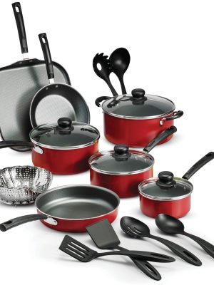 Tramontina Primaware 18 Piece Non-stick Cookware Set, Red