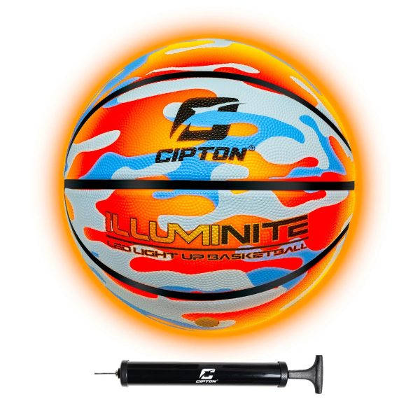 Cipton Basketball Light Up Rubber Basketball Official Size Ball 29.5 Inch