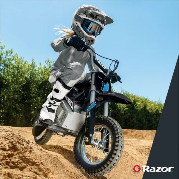 Razor Dirt Rocket MX350 - Black with Decals Included, 24V Electric-Powered Dirt Bike for Kids 13+