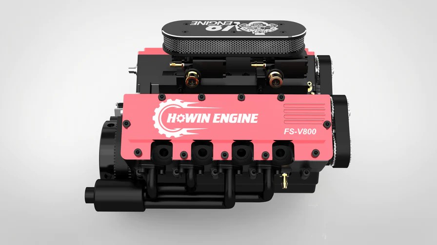 V8 Engine FS-V800 28cc Nitro Engine – Build Your Own V8 Engine – V8 Engine Model Kit That Works