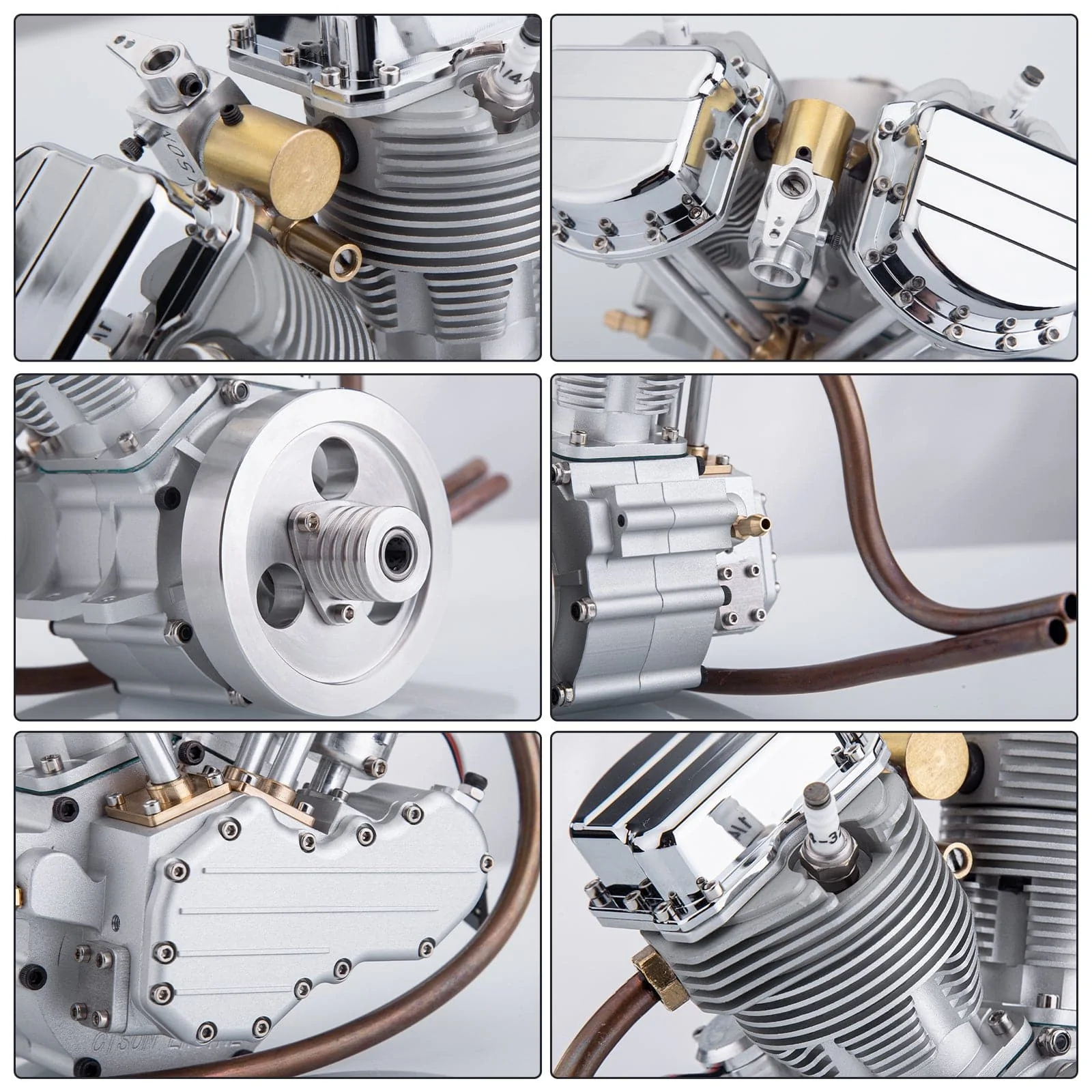 CISON FG-VT9 9cc V2 Two-Cylinder Four-Stroke Air-cooling Gasoline Motorcycle Engine with Base Air Filter Set