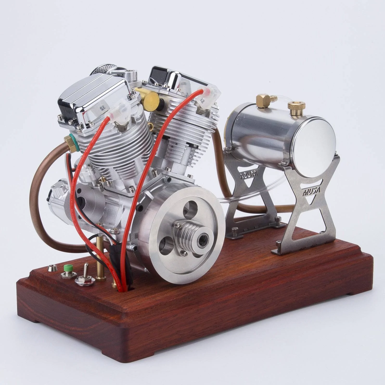 CISON FG-VT9 9cc V2 Two-Cylinder Four-Stroke Air-cooling Gasoline Motorcycle Engine with Base Air Filter Set