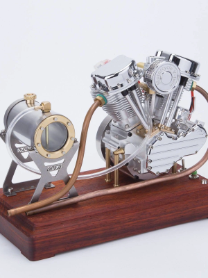 CISON FG-VT9 9cc V2 Two-Cylinder Four-Stroke Air-cooling Gasoline Motorcycle Engine with Base Air Filter Set