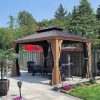 LEAF 12' X 12' Outdoor Hardtop Gazebo for Patio All Weather Aluminum Metal Roof Backyard Pavilion