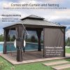 LEAF 12' X 12' Outdoor Hardtop Gazebo for Patio All Weather Aluminum Metal Roof Backyard Pavilion