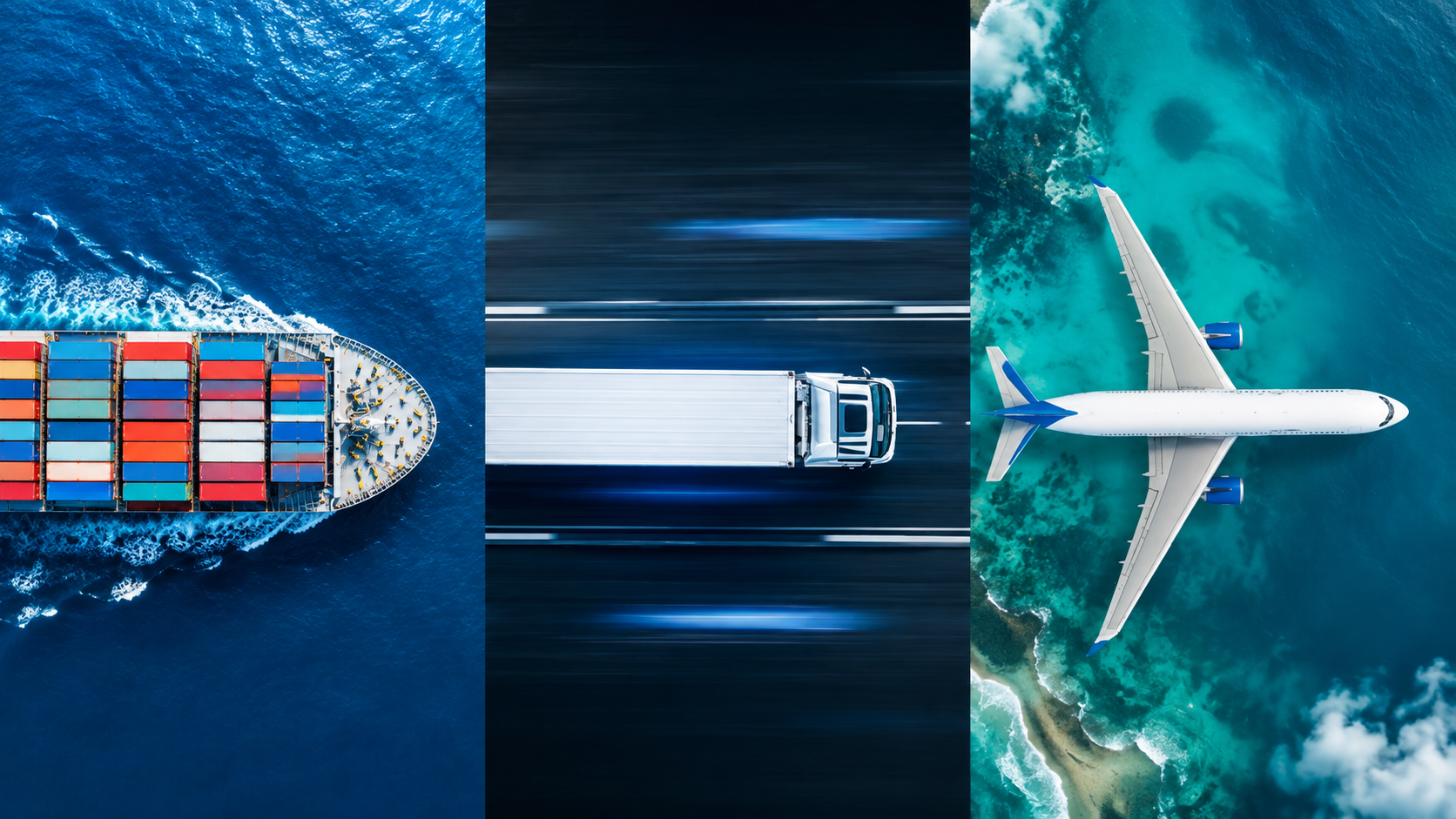 Shipping by sea, road and air